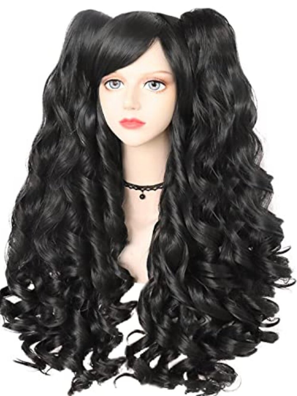 Long Black Pigtail Wig Women Black Ponytail Wigs Lolita Pigtail Wig